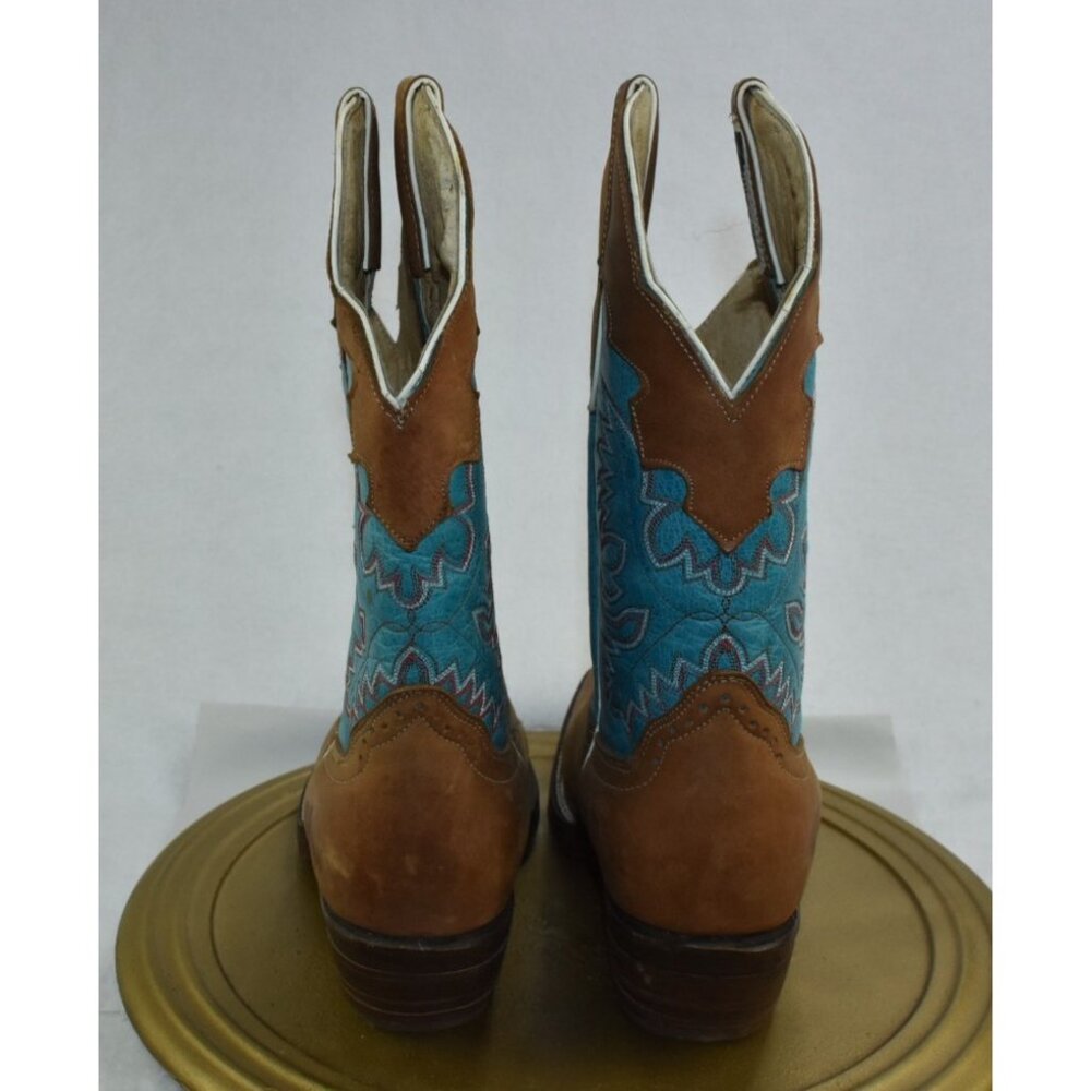 🌹Big Bull Boots Mens Size 8.5 Brown Leather Western Cowboy SquareToe Mexico 26.5 - Picture 6 of 14